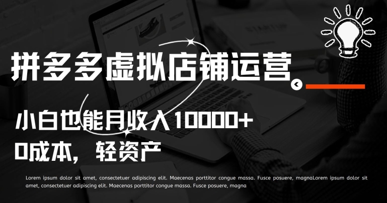 拼多多虚拟店铺运营小白也能月收入10000+-旺铺专家