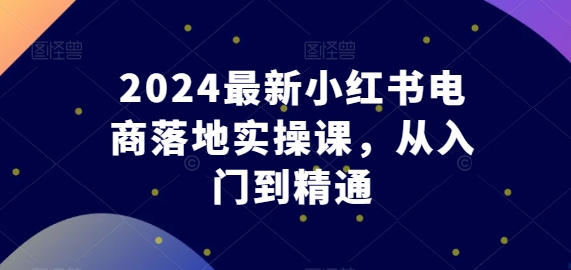 2024最新小红书电商落地实操课，从入门到精通-旺铺专家
