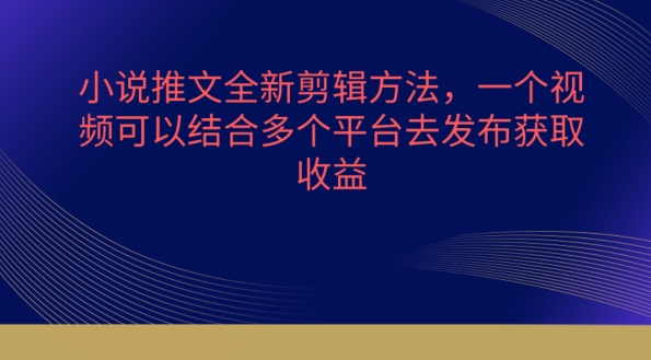 小说推文全新剪辑方法，一个视频可以结合多个平台去发布获取-旺铺专家