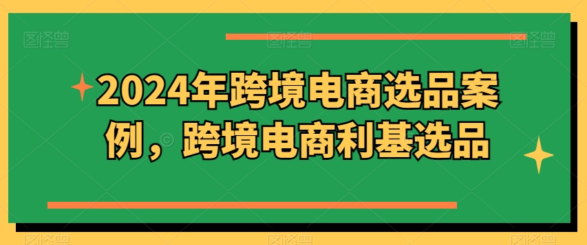 2024年跨境电商选品案例，跨境电商利基选品-旺铺专家