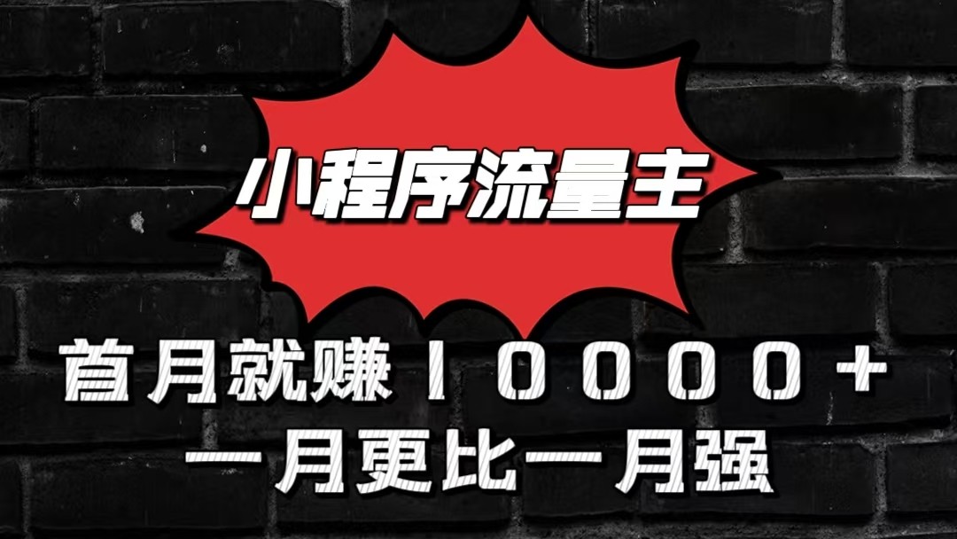 小程序流量主首月就赚10000+，一月更比一月强！小本创业首选-旺铺专家