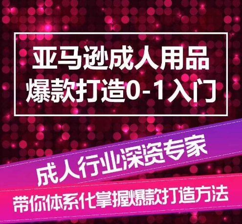 亚马逊成人用品爆款打造0-1入门，系统化讲解亚马逊成人用品爆款打造的流程-旺铺专家
