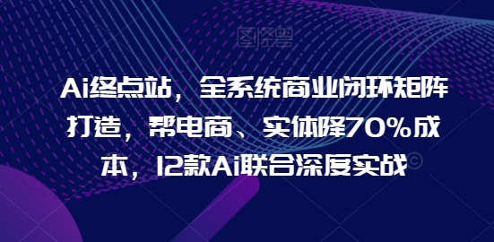 Ai终点站，全系统商业闭环矩阵打造，帮电商、实体降70%成本，12款Ai联合深度实战-旺铺专家