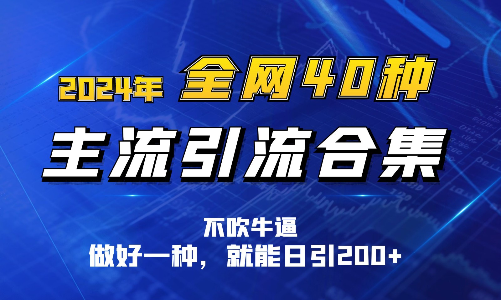 2024年全网40种暴力引流合计，做好一样就能日引100+-旺铺专家