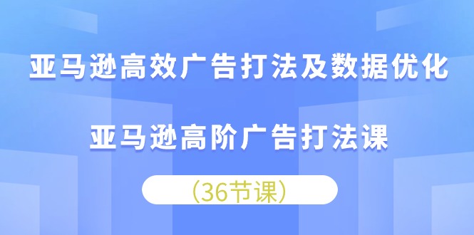 亚马逊高效广告打法及数据优化，亚马逊高阶广告打法课（36节）-旺铺专家