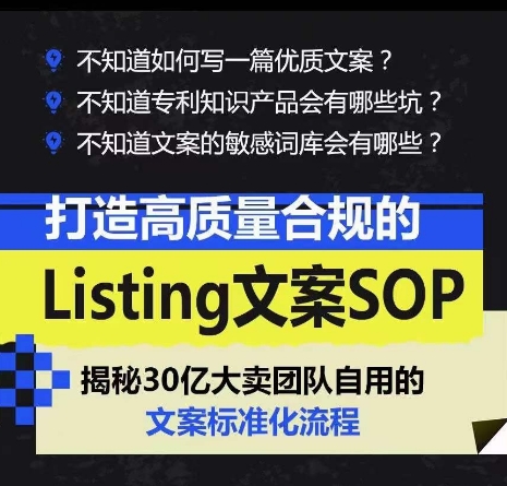 打造高质量合规的Listing文案SOP，掌握亚马逊文案工作的标准化-旺铺专家