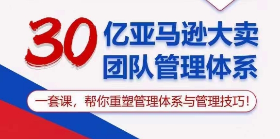 30亿亚马逊大卖团队管理体系，一套课，帮你重塑管理体系与管理技巧-旺铺专家
