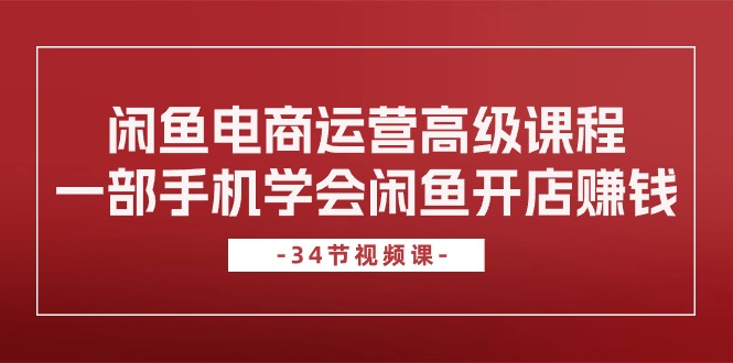 闲鱼电商运营高级课程，一部手机学会闲鱼开店赚钱（34节课）-旺铺专家