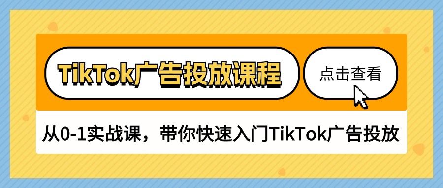 TikTok广告投放课程，从0-1实战课，带你快速入门TikTok广告投放（30节课）-旺铺专家