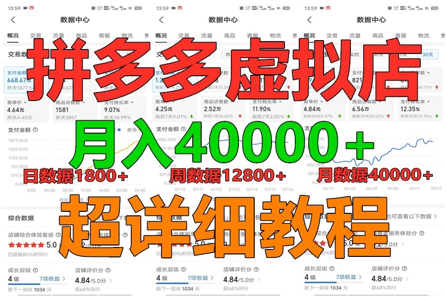 拼多多虚拟电商训练营月入40000+，全网最详细，你做你也行，暴利稳定长久-旺铺专家