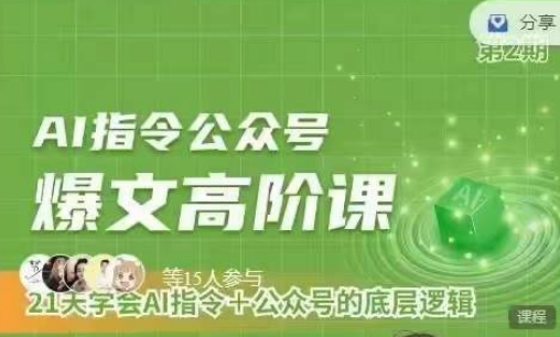 Ai指令公众号高阶课，学会ai指令+公众号的底层逻辑-旺铺专家