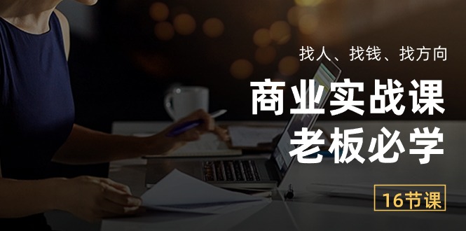 商业实战课【老板必学】：找人、找钱、找方向（16节课）-旺铺专家