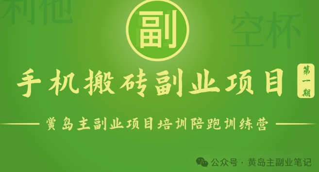 手机搬砖小副业项目训练营1.0，实测1小时收益50+，一部手机轻松日入100+-旺铺专家
