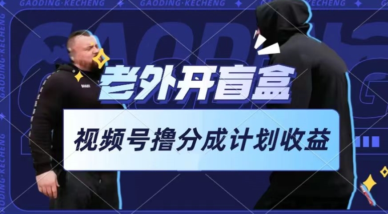 老外开盲盒视频，撸视频号分成计划收益，每天只需一小时，新手小白轻松上手-旺铺专家