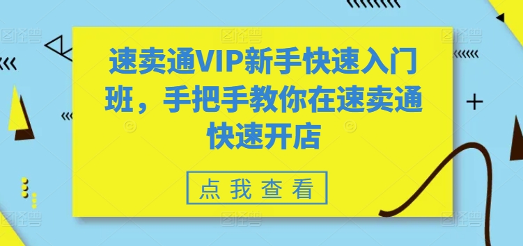 速卖通VIP新手快速入门班，手把手教你在速卖通快速开店-旺铺专家