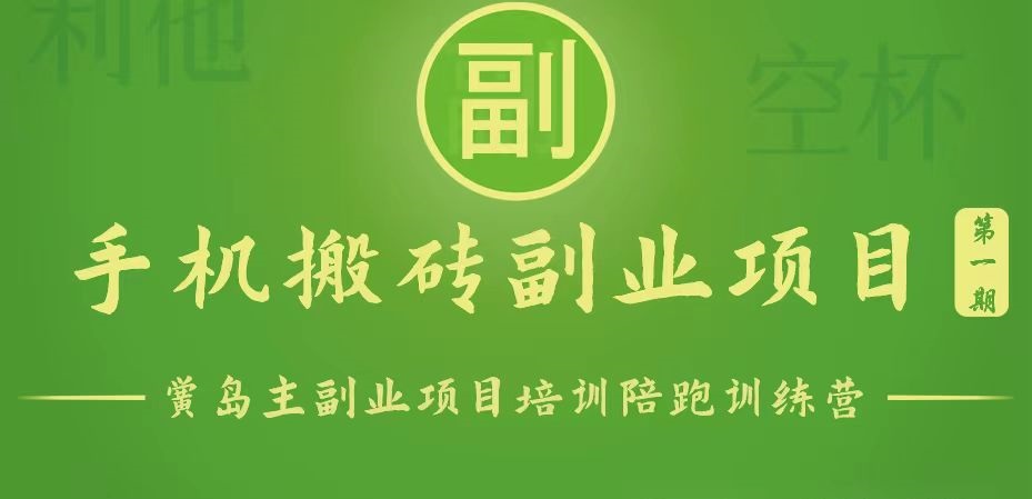 手机搬砖小副业项目训练营1.0，能用手机做的简单小副业-旺铺专家