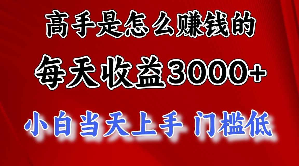 高手是怎么赚钱的，一天收益3000+，闷声发财项目，不是一般人能看懂的-旺铺专家