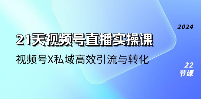 21天视频号直播实操课，视频号X私域高效引流与转化（22节课）-旺铺专家