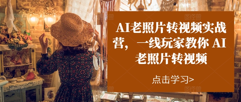 AI老照片转视频实战营，一线玩家教你AI老照片转视频-旺铺专家