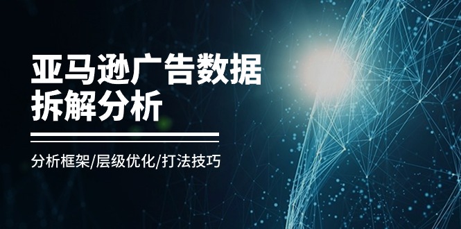 亚马逊广告数据拆解分析，分析框架/层级优化/打法技巧（8节课）-旺铺专家