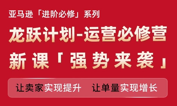 亚马逊进阶必修系列，龙跃计划-运营必修营新课，让卖家实现提升 让单量实现增长-旺铺专家