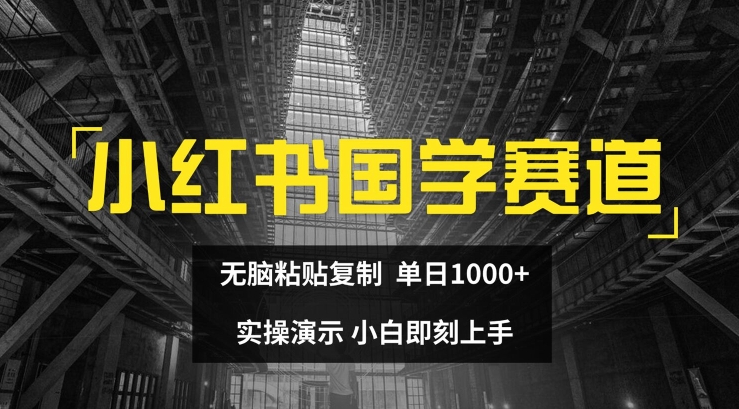 小红书国学赛道，无脑粘贴复制，单日1K，实操演示，小白即刻上手-旺铺专家
