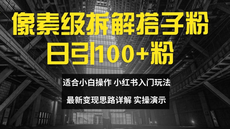 像素级拆解搭子粉，日引100+，小白看完可上手，最新变现思路详解-旺铺专家