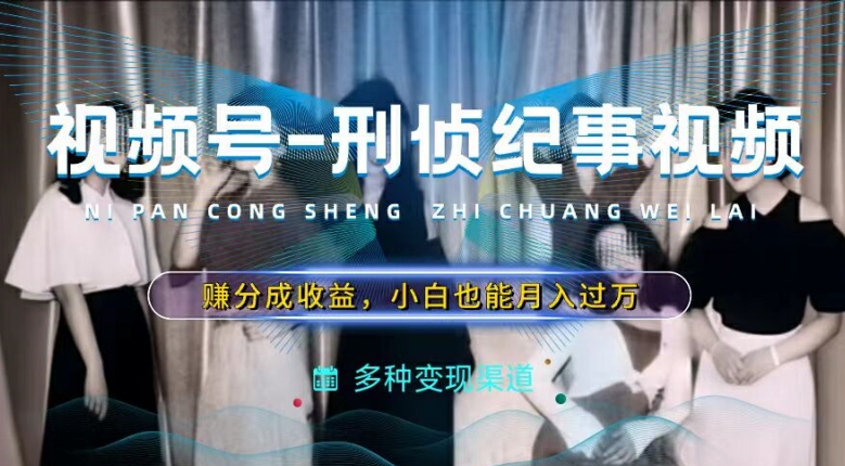 利用刑侦纪实视频，赚视频号分成计划收益，操作简单，新手小白轻松月入过万-旺铺专家