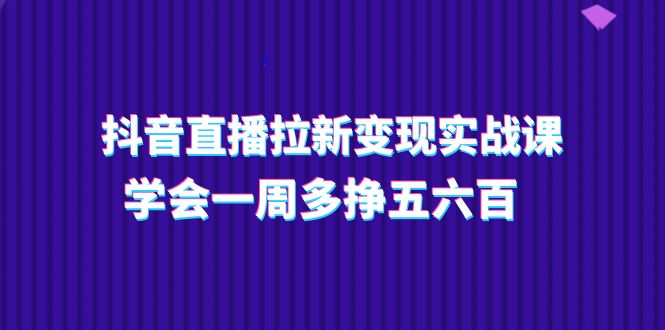 抖音直播拉新变现实操课，学会一周多挣五六百（15节课）-旺铺专家