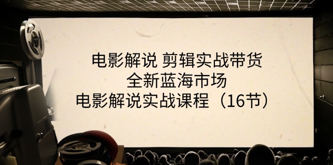 电影解说剪辑实战带货全新蓝海市场，电影解说实战课程（16节）-旺铺专家