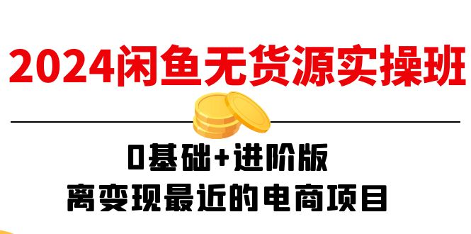 2024闲鱼无货源实操班：0基础+进阶版，离变现最近的电商项目（15节）-旺铺专家