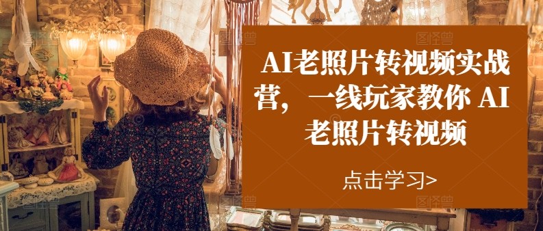 AI老照片转视频实操训练营，一线玩家教你AI老照片转视频-旺铺专家