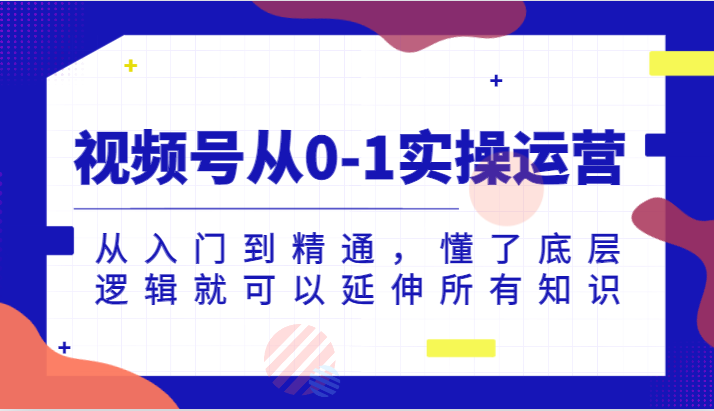 视频号从0-1实操运营，从入门到精通，懂了底层逻辑就可以延伸所有知识（更新2024.7）-旺铺专家