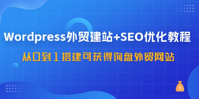 WordPress外贸建站+SEO优化教程，从0到1搭建可获得询盘外贸网站（57节课）-旺铺专家