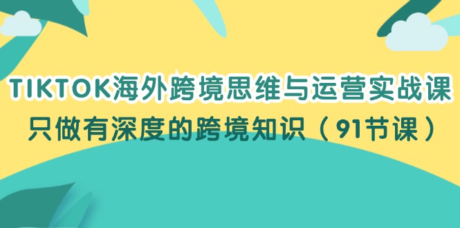 TIKTOK海外跨境思维与运营实战课，只做有深度的跨境知识（91节课）-旺铺专家