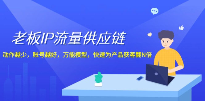 老板IP流量供应链，动作越少账号越好，万能模型快速为产品获客翻N倍！-旺铺专家