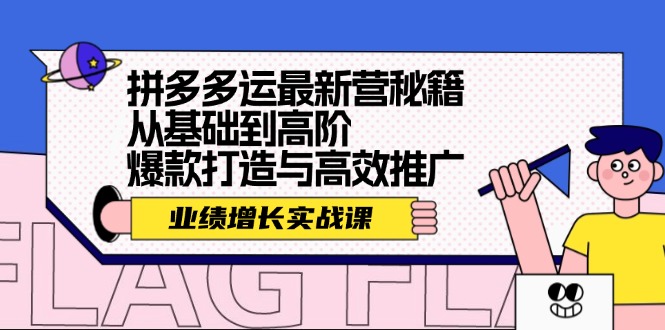 拼多多运最新营秘籍：业绩增长实战课，从基础到高阶，爆款打造与高效推广-旺铺专家