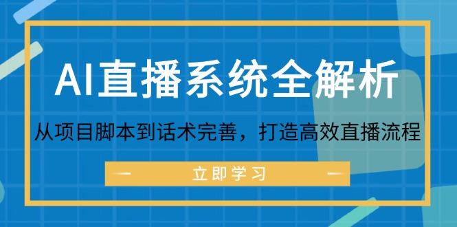 AI直播系统全解析：从项目脚本到话术完善，打造高效直播流程-旺铺专家