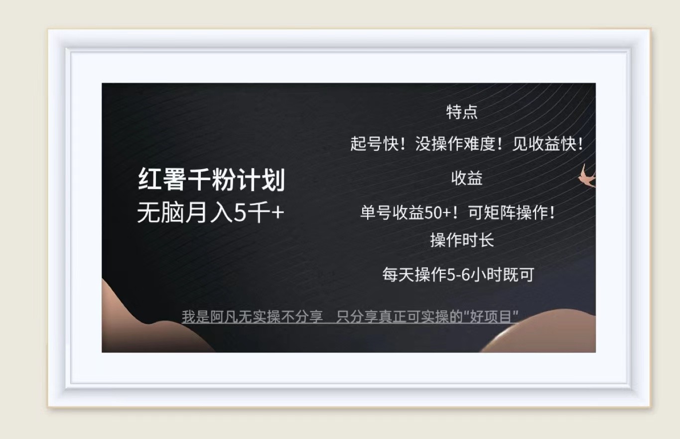 红薯千粉计划无脑月入5千+！既做既赚！-旺铺专家