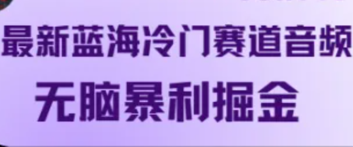 最新蓝海冷门赛道音频，无脑暴利掘金-旺铺专家