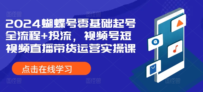 2024蝴蝶号零基础起号全流程+投流，视频号短视频直播带货运营实操课-旺铺专家