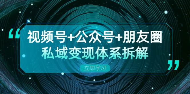 视频号+公众号+朋友圈私域变现体系拆解，全体平台流量枯竭下的应对策略-旺铺专家