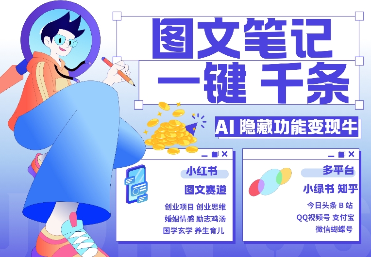AI隐藏功能，秒生笔记，1分钟产出几千条，教你玩赚小红书小绿书图文引流，变现3w-旺铺专家