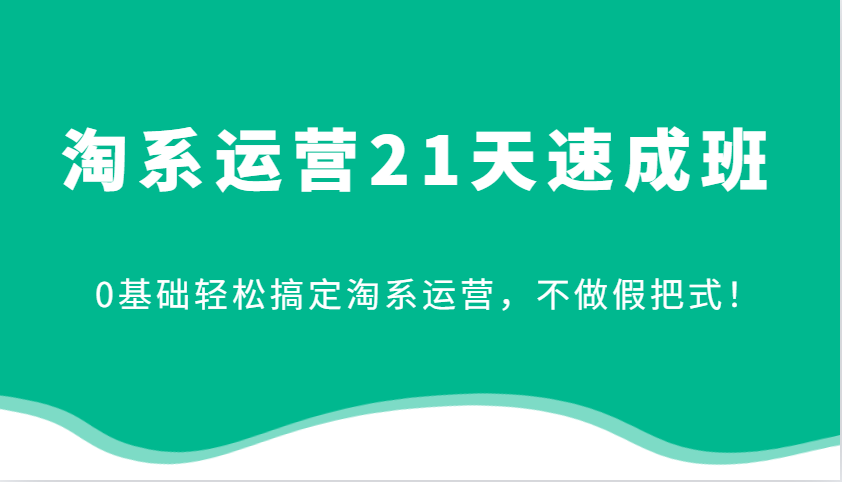 淘系运营21天速成班，0基础轻松搞定淘系运营，不做假把式！-旺铺专家