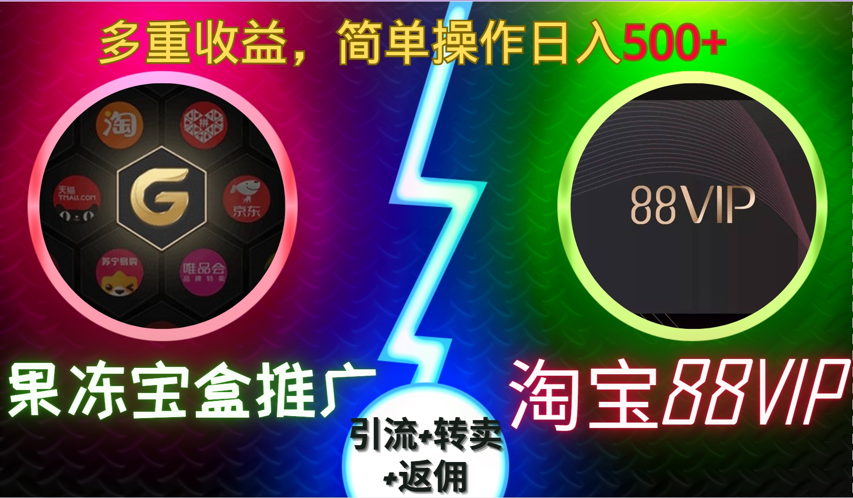 果冻宝盒推广88VIP，引流+转卖+返佣，多重收益，简单操作日入5张-旺铺专家
