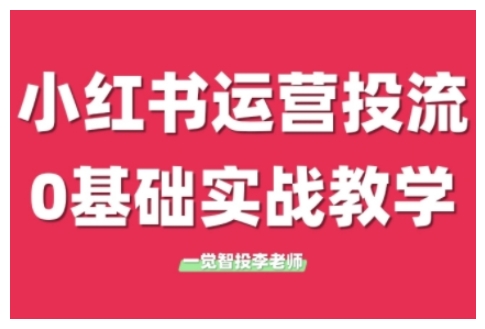 小红书运营投流，小红书广告投放从0到1的实战课，学完即可开始投放-旺铺专家
