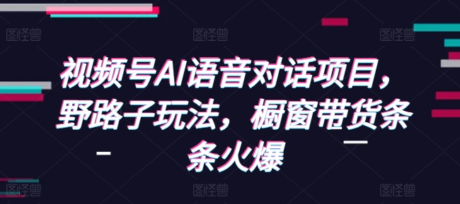 视频号AI语音对话项目，野路子玩法，橱窗带货条条火爆-旺铺专家