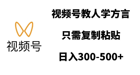 视频号教人学方言，只需复制粘贴，日入多张-旺铺专家