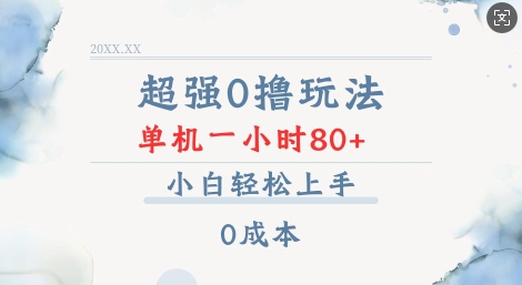 超强0撸玩法 录录数据 单机 一小时轻松80+ 小白轻松上手 简单0成本【仅揭秘】-旺铺专家