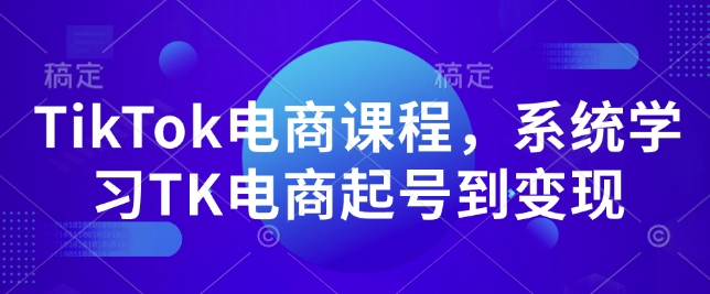 TikTok电商课程，​系统学习TK电商起号到变现-旺铺专家